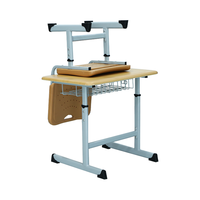 Ensemble bureau et chaise d'école primaire en Roumanie, réglable en hauteur, pour enfants