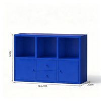 Armoire de rangement en métal - Étagère de rangement pour livres détachable et assemblable - Armoire domestique en acier à grille ouverte