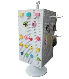 Factory Direct can customize four faces trough display rack rotating display rack head ornament shelf with hooks