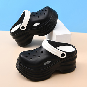 <b>Women's</b> <b>Crocs</b> Thick Soled Closed Toe Sandals EVA Non Slip 7cm Platform Heel Water Shoes - Product Image 3