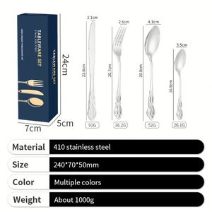 Ensemble de couverts de haute qualité, 20 pièces, en acier inoxydable doré, ensemble de fourchettes uniques pour restaurant - Product Image 4