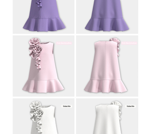 Vestido de Fiesta sin Mangas para Niñas con Apliques Florales - Product Image 3