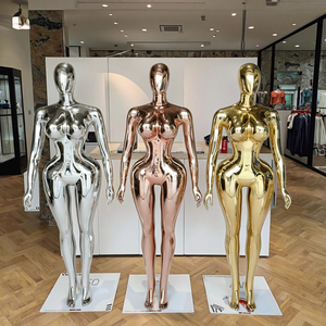 Giá rẻ nữ đầy đủ cơ thể BBL cong nhựa mạ điện mannequin sáng đầy đủ cơ thể Chrome người giả - Product Image 3
