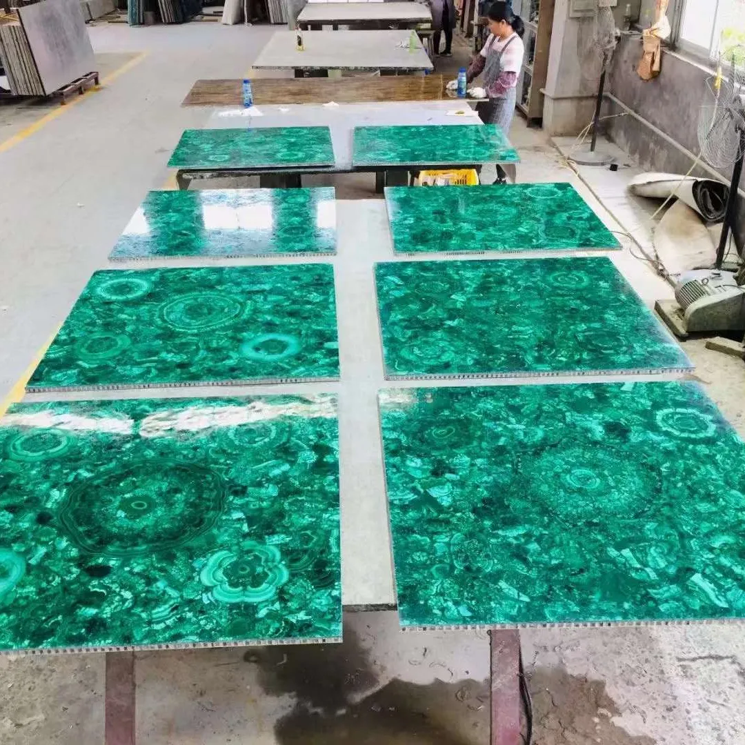 Natural emerald stone malachite countertop green onyx stone slabs onyx dining table