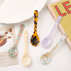 Cuchara Francesa <span class=keywords><strong>para</strong></span> Postre, Estilo Retro, Vajilla Acrílica, Cuchara <span class=keywords><strong>para</strong></span> Pastel, Helado, Mermelada, Cortador de Mantequilla, Vajilla Encantadora, Juego de Cuchillos y Cucharas Bonitos - Product Image 1