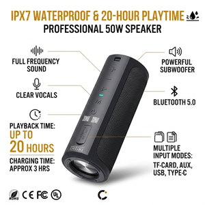 XDOBO Official Store 1999 50W IPX7 Enceinte portable d'extérieur étanche BT 5.0 Stéréo HiFi TWS pour Vélo, Maison et Fêtes - Product Image 1