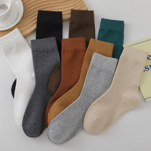 Women's <b>Wool</b> Mid Calf <b>Socks</b> Solid Color Anti Bacterial Warm Casual Slouch <b>Socks</b> - Product Image 1