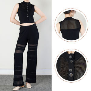 Vente en gros d'ensembles de pantalons 2 pièces pour dames mode pull sans manches débardeur ensemble pour femmes - Product Image 6