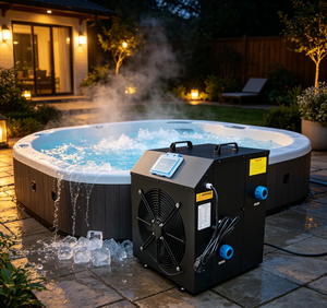 Enfriador de agua inteligente con wifi de 1HP, 1.5HP y 2HP para sistema de enfriamiento de agua en piscinas de inmersión en frío para atletas profesionales. - Product Image 1