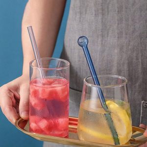 Đầy Màu Sắc Mới Chịu Nhiệt Vòng Bóng Đầu Rơm Nước Trái Cây Sữa 20Cm Thủy Tinh Rơm Cao Thủy Tinh Borosilicate Cocktail Thủy Tinh Bóng Rơm - Product Image 5