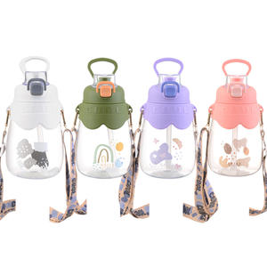 Cute Cartoon Kids Water Bottle <b>Large</b> Capacity With Straw Leak Proof For School And Daily Use - Product Image 5