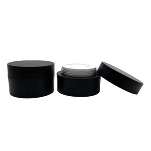 frost black color double walled low profile 2 oz jar cosmetic jars 2oz double wall plastic 2oz cosmetic jar