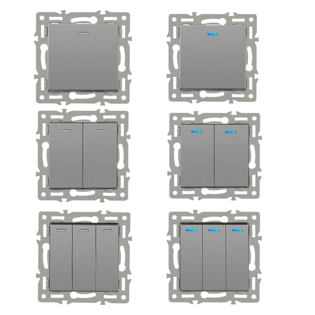 Wall Module DIY European Standard Gray Glass Panel Power Supply TV Socket Intelligent Switch Function Free Combination