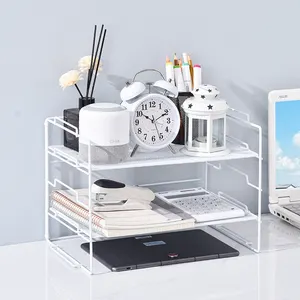 Simple Desktop Storage Rack Desk Bookshelf Office Multi-layer Document Organization And Storage Metal Desk Small Rack