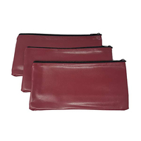 Sacs de dépôt bancaire en cuir PU avec fermeture éclair, pochettes portefeuille pour espèces avec étiquette pour pièces de monnaie et billets