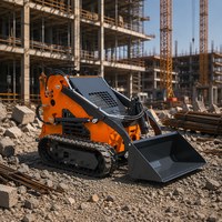 Mini Skid-steer Loader Berkualitas Tinggi, Skid-steer Loader Beroda Rantai untuk Segala Medan, Skid-steer Loader dengan Bucket