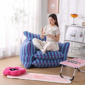 Lazy Style Modern Sherpa Bean Bag <strong>Sofa</strong> Sleepable Lying Cross-border Compressed Casual Single Recliner Home Furniture Bedroom - Product Image 4