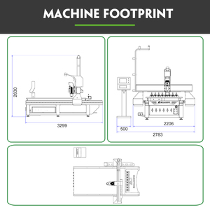 Machine de fraisage multi-usages pour la sculpture sur bois, la fabrication de meubles et de portes, 1325 ATC, pour panneaux MDF, avec commande Syntec, moteur et pompe - Product Image 5