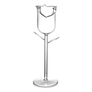 पार्टी बार होम के लिए उच्च गुणवत्ता वाले बार ग्लासवेयर क्रिएटिव उत्पाद गुलाब के फूल के आकार का ग्लास कप