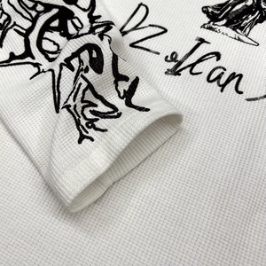 Sweat-shirt oversize en maille gaufrée pour homme, streetwear, col rond, en coton, pull personnalisable avec logo, tissu texturé, haut de gamme, vierge - Product Image 3