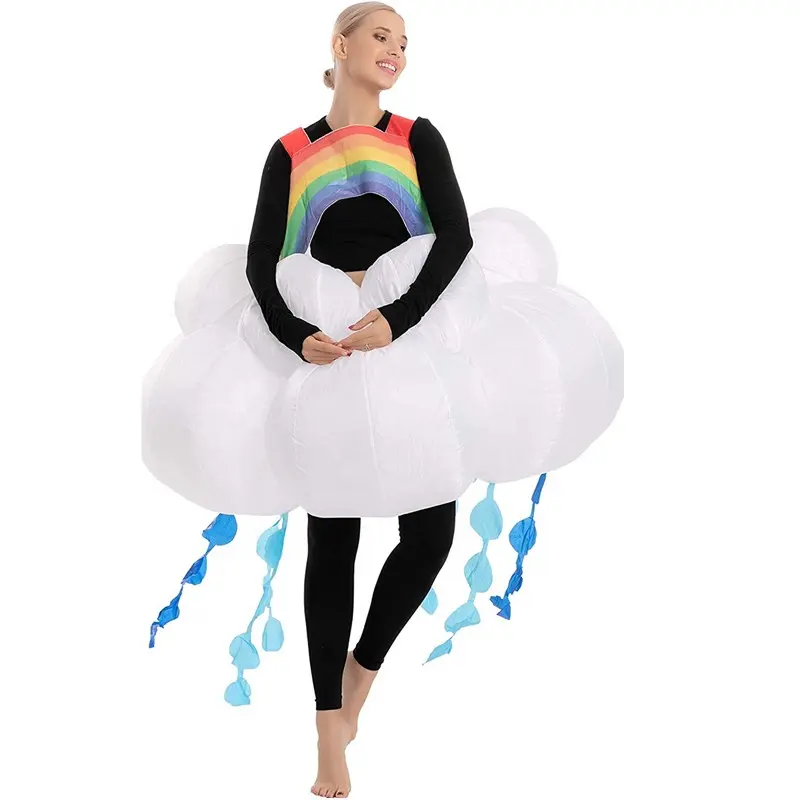 Gökkuşağı bulut Tutu Deluxe şişme gökkuşağı kostüm