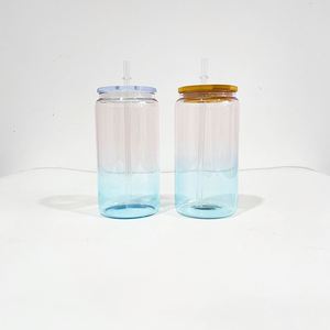 Vaso de Cerveza Sublimable de 16 oz, Vaso de Cristal con Forma de Lata, Vasos para Beber de 16 oz para Envolturas UV DTF - Product Image 5