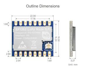 Módulo Core1262 LF/HF LoRa, Chip SX1262, comunicación de largo alcance, antiinterferencia, adecuado para banda sub-GHz - Product Image 6