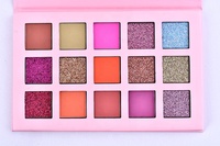 Palette de fards à paupières rose 15 couleurs, pailletés, mats, brillants, pigmentés, longue tenue, waterproof, pour peaux foncées