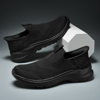 Chaussures de marche décontractées à enfiler en maille tricotée ajourée avec col élastique ondulé, talon convertible et plateforme antidérapante pour tous les âges