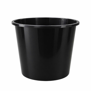 Pot de pépinière en plastique PP de 8 L, finition noire brillante, forme ronde avec bord roulé épais pour jardin, serre, vente en gros - Product Image 1