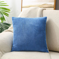 Housse de coussin en velours côtelé doux pour la maison Taie d'oreiller décorative de couleur unie de style uni en différentes couleurs Techniques 3D