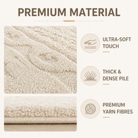 Moderner Luxus-Teppich mit Prägung, Wasserdicht, Seidenoptik, für Wohnzimmer und Schlafzimmer, Weicher Teppich, Fleckresistenter Bodenbelag