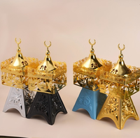 Vente chaude De Luxe Tour Eiffel Conception D'or Arabe Brûleur D'encens Moyen-Orient Non Électrique Creux Aroma Diffuseur Bougie