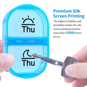 卸売り7日間薬カラフルなプラスチックピルボックスケースオーガナイザーポータブル28グリッドプラスチックかわいいピル管理 - Product Image 3