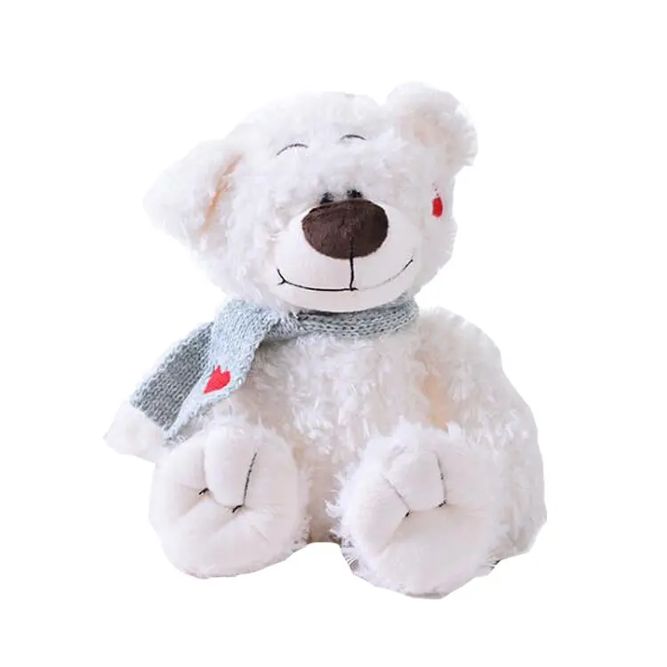 Manufacturer hot sells cuddly bear plush cute design with scarf stuff plush bear doll children's pretty gift plush