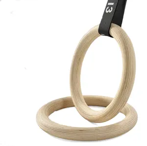 Anillos de entrenamiento de alta calidad, anillo Gimnástico de madera de 32mm de grosor para entrenamiento en gimnasio en casa, caja blanca Regular o caja de Color Unisex