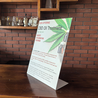 Personnalisez le support de panneau publicitaire de table d'affichage en forme de L pour le panneau de support en métal d'étiquette de prix de menu