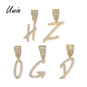 Collana <span class=keywords><strong>con</strong></span> <span class=keywords><strong>Ciondolo</strong></span> Lettera Personalizzata in Oro 18k Stile Hip Hop, <span class=keywords><strong>con</strong></span> Zirconi Bling, Gioielli da Rapper per Uomo e Donna - Product Image 6