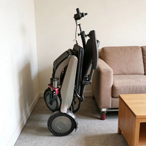 <b>Portable</b> Aluminum Alloy Power <b>Wheelchair</b> Lightweight Folding with Breathable Mesh Cushion Quick Disassembly Battery - Product Image 1