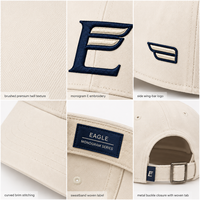 Gorra de Béisbol Deportiva Curva Estructurada de Sarga de Algodón Premium con Logotipo Monograma Águila E, Regalo Corporativo, Personalización de Marca Minorista