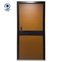 Puerta de Entrada Moderna de Acero Inoxidable con Cerradura Inteligente para Casas de Lujo, Uso en Exteriores y Salas de Estar