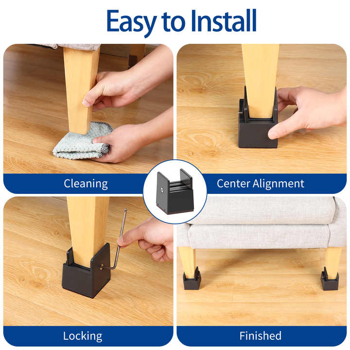 Adjustable Bed Risers with Screw Clamp, Couch Risers Fit for Furniture ...
