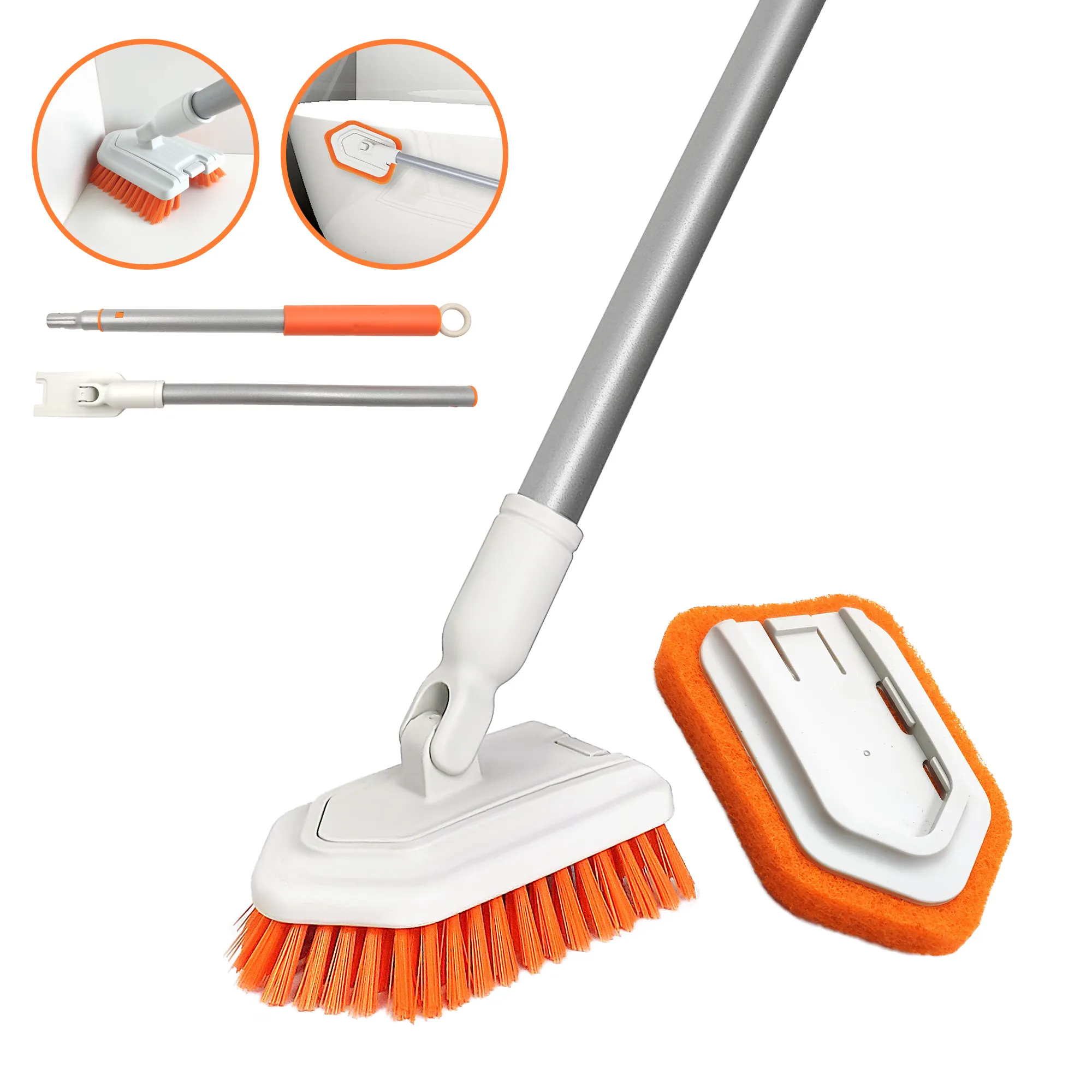 Household Cleaning Tools Bathroom Cleaning Tile Cleaning Scrubbers Sponge and PP Brush Head Brush