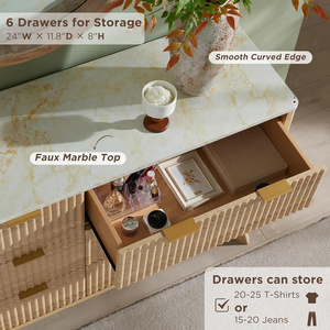 <span class=keywords><strong>Commode</strong></span> haute en bois 2025 Design cannelé <span class=keywords><strong>Commode</strong></span> à <span class=keywords><strong>5</strong></span> <span class=keywords><strong>tiroirs</strong></span> - Product Image 4