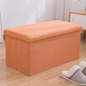 Tabouret en tissu au Design Unique, pouf carré doux, pouf Ottoman - Product Image 6