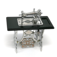 Machine à coudre pour maison de poupée antique en métal, échelle 1/12, accessoires pour maison de poupée, machine à coudre miniature