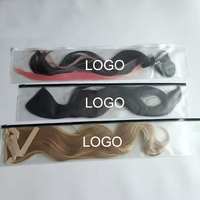 Bolsa de Almacenamiento para Extensiones de Cabello con Cierre Hermético, Transparente, Impermeable, con Logotipo Personalizado, Funda Protectora contra el Polvo, Bolsa de Embalaje para Paquetes de Cabello con Cierre Largo