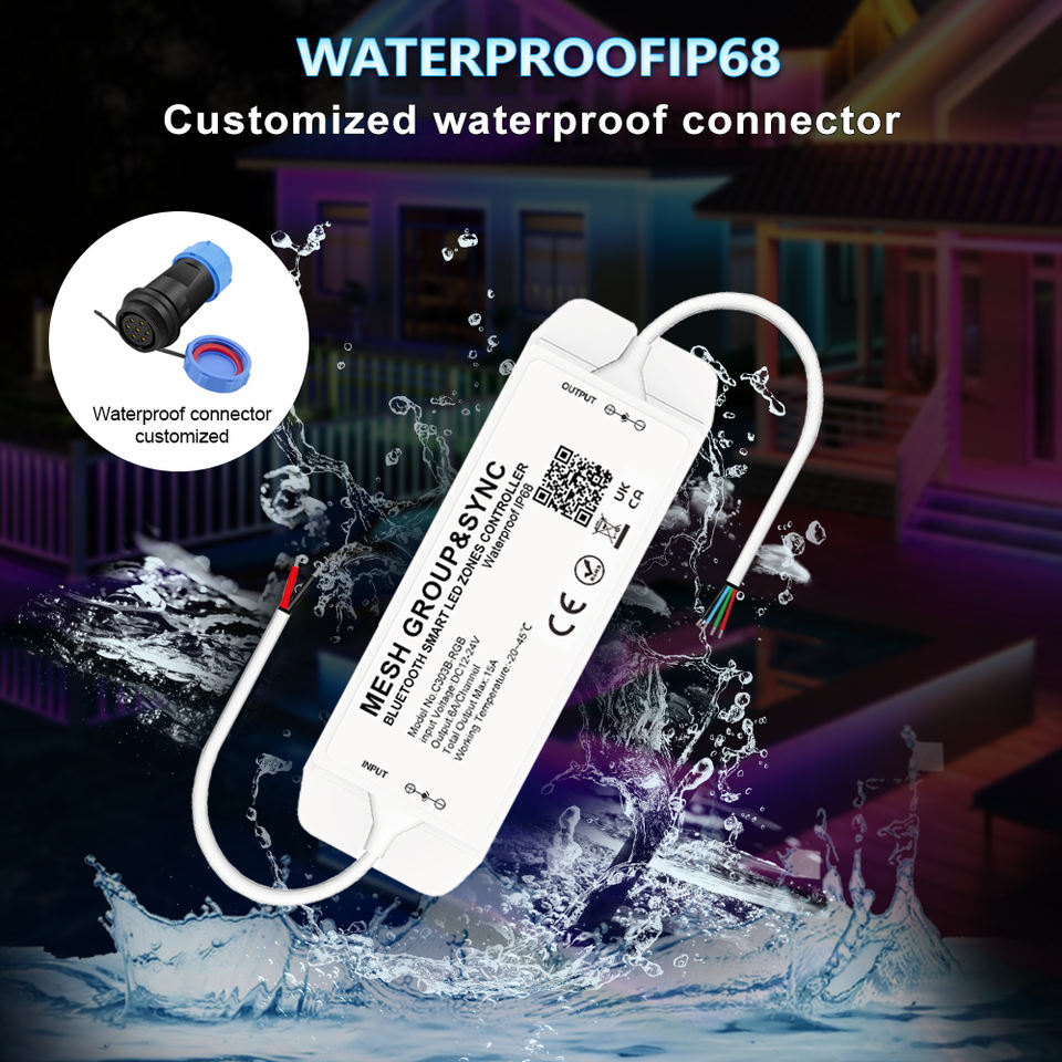C300B Aipin IP68 Waterproof 4 Zone MESH Remote Control Rgb Sync Smart ...