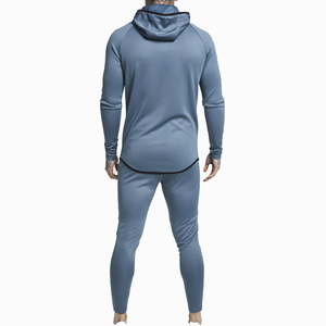 Conjunto de sudadera y pantalones de chándal de pierna ancha de dos piezas en blanco de peso pesado para hombre, sudadera con cremallera de gran tamaño personalizada, fabricante de chándal para hombre - Product Image 3