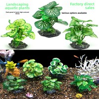 Plantes aquatiques artificielles pour aquarium, texture réaliste en tissu souple, matériau en résine, décoration esthétique pour aquarium